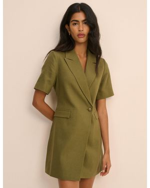 Nobody's Child Tailored Asymmetric Mini Dress - Green