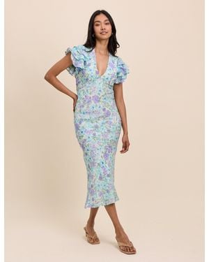 Nobody's Child Floral Layla Midi Dress - Blue