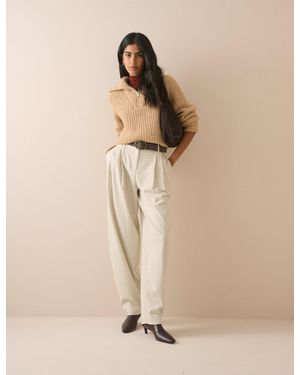 Nobody's Child Rowan Tailored Barrel Leg Trousers - Natural