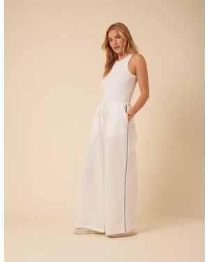 Nobody's Child Side Stripe Wide Leg Trousers - Natural