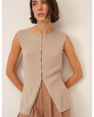Nobody's Child Linen-Blend Sleeveless Knitted Top - Natural