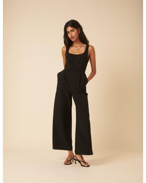 Nobody's Child Scoop Neck Jumpsuit - Natural