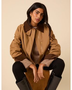 Nobody's Child Camel Cord Detail Barn Jacket - Brown