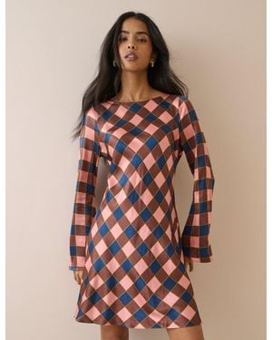 Nobody's Child And Check Satin Romy Mini Dress - Pink