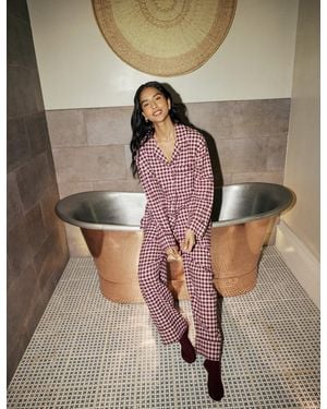 Nobody's Child Gingham Pyjama Set - Brown