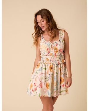 Nobody's Child Floral Ariel Mini Dress - Natural