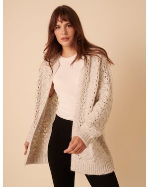 Nobody's Child Pointelle Relaxed Cardigan - Natural