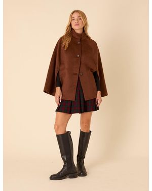 Nobody's Child Funnel Neck Cape Jacket - Natural