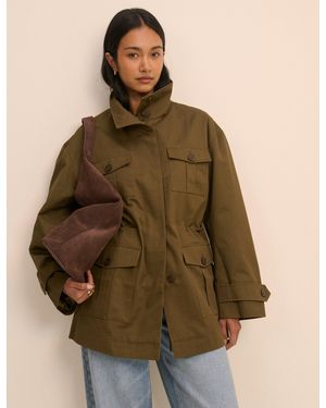 Nobody's Child Funnel Neck Norine Utility Jacket - Green