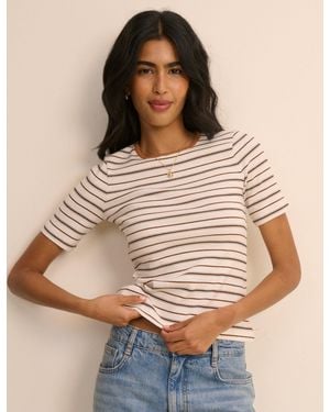 Nobody's Child And Cream Striped T-Shirt - Natural