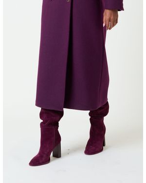 Nobody's Child Burgundy Suede Thigh High Boots - Brown