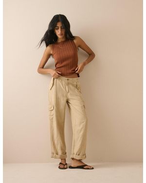 Nobody's Child Straight Leg Cargo Trousers - Natural