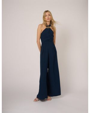 Nobody's Child Halterneck Shelby Jumpsuit - Blue