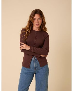 Nobody's Child Ribbed Waistcoat Top - Blue