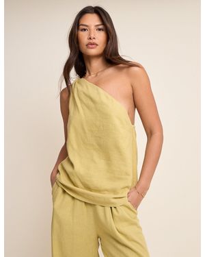 Nobody's Child One Shoulder Twisted Top - Yellow