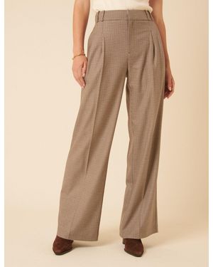 Nobody's Child Heritage Check Tailored Trousers - Natural