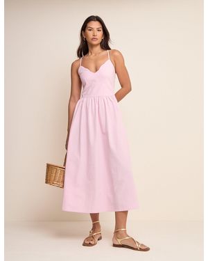 Nobody's Child Scallop Trim Jenna Midi Dress - Pink