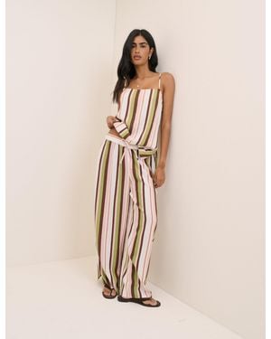 Nobody's Child Multi-Coloured Striped-Blend Wide Leg Elstow Trousers - Natural
