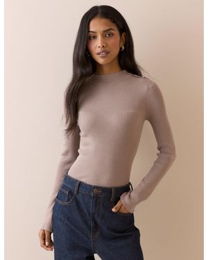 Nobody's Child Mauve Button Shoulder Long Sleeve Top - Multicolour