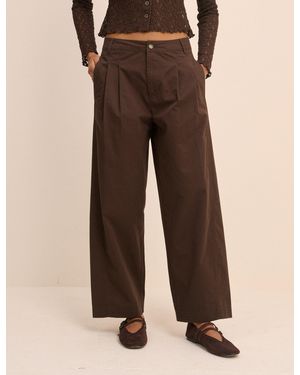 Nobody's Child Pleated Wide Leg Trousers - Brown
