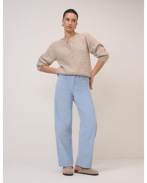 Nobody's Child Light Cord Bethnal Barrel Leg Jeans - Blue
