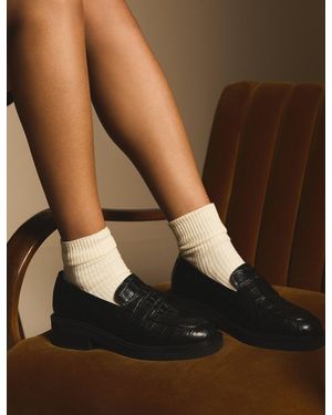 Nobody's Child Croc-Embossed Chunky Loafers - Brown