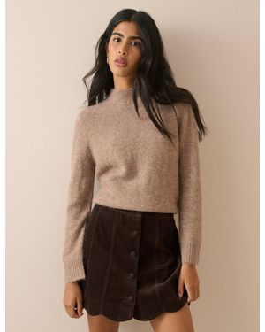 Nobody's Child Wool-Alpaca Ribbed Trim Jumper - Natural