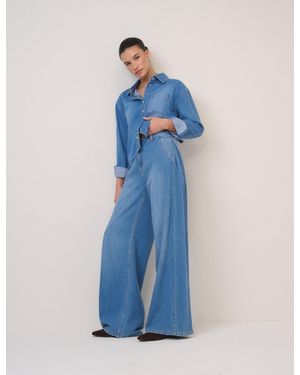 Nobody's Child Mid Rise Wide Leg Jeans - Blue