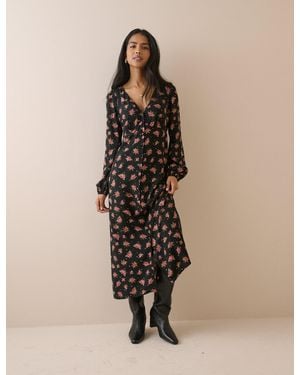 Nobody's Child And Floral Kennedy Midi Dress - Natural