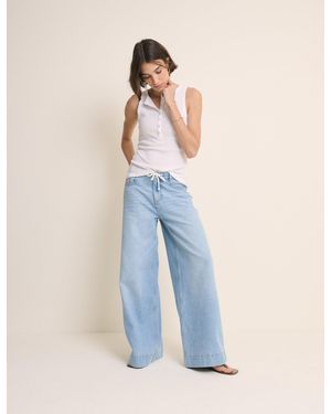 Nobody's Child Light Drawstring Wide Leg Wickham Jean - Blue