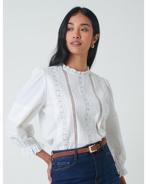 Nobody's Child Lace Trim Blouse - White