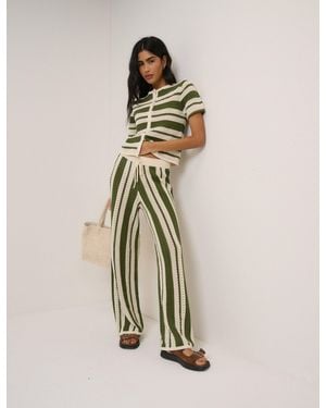 Nobody's Child Crochet Striped Trousers - Natural