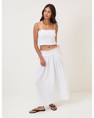 Nobody's Child High Waist Midi Skirt - White