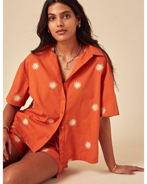 Nobody's Child Elizabeth Scarlett Embroidered Jay Shirt - Orange