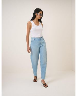 Nobody's Child Light Putney Barrel Leg Jeans - Blue