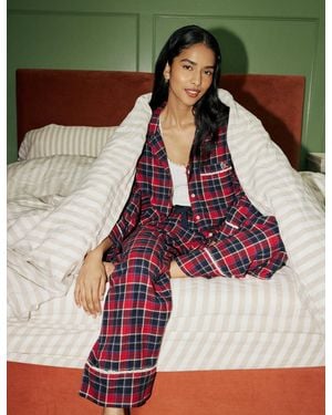 Nobody's Child Tartan Brushed Pyjama Shirt - Brown