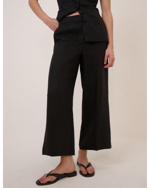 Nobody's Child Cropped Flat Front Trousers - Black
