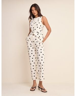 Nobody's Child Polka Dot Cigarette Trousers - Natural