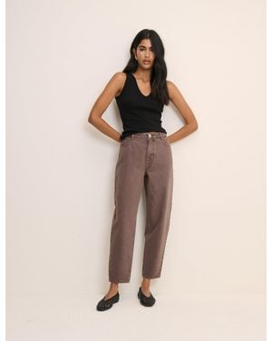 Nobody's Child Putney Barrel Leg Jeans - Brown