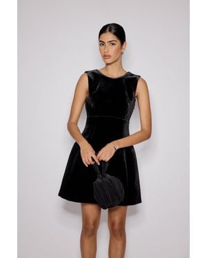 Nobody's Child Velvet A-Line Gemini Mini Dress - Black