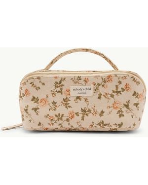 Nobody's Child Floral Makeup Bag - Natural