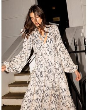 Nobody's Child Snake Print Carla Midi Dress - Multicolour