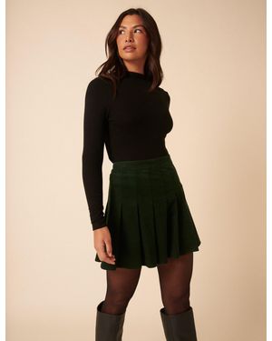 Nobody's Child Cord Pleated Mini Skirt - Black