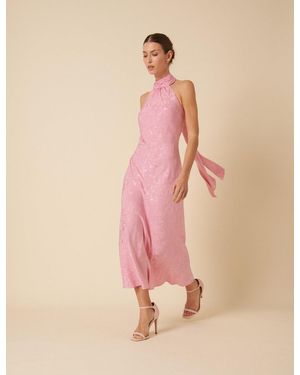 Nobody's Child Floral Satin Fifi Midi Dress - Pink
