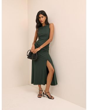 Nobody's Child Ruched Mesh Tammy Midi Dress - Natural
