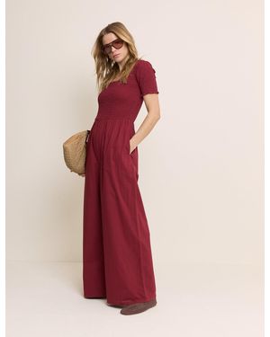 Nobody's Child Shirred Wide Leg Zita Jumpsuit