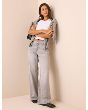 Nobody's Child Wide Leg Stepney Loose Jeans - Natural