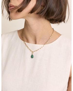 Nobody's Child Plated Teardrop Necklace - Natural