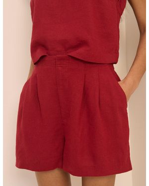 Nobody's Child Linen-Blend Silsoe Shorts - Red