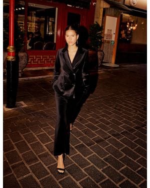 Nobody's Child Velvet Double Breasted Blazer - Black